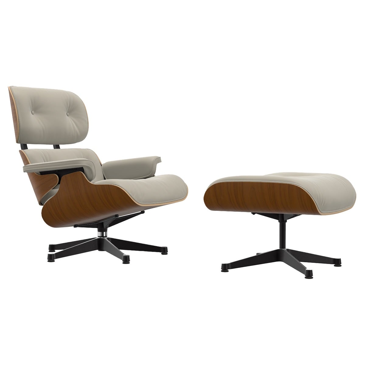 Eames Lounge Chair & Ottoman | Clay Premium F Leather Natural Walnut Shell