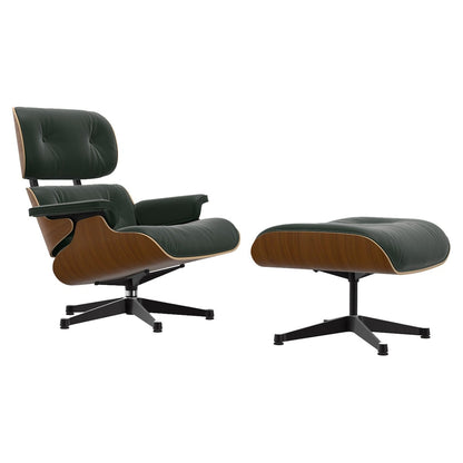 Eames Lounge Chair & Ottoman | Jade Premium F Leather Natural Walnut Shell