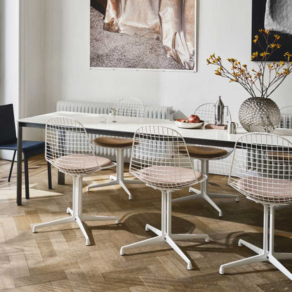 DKL Eames Wire Chair | White Powder Coat Frame White Felt Glides