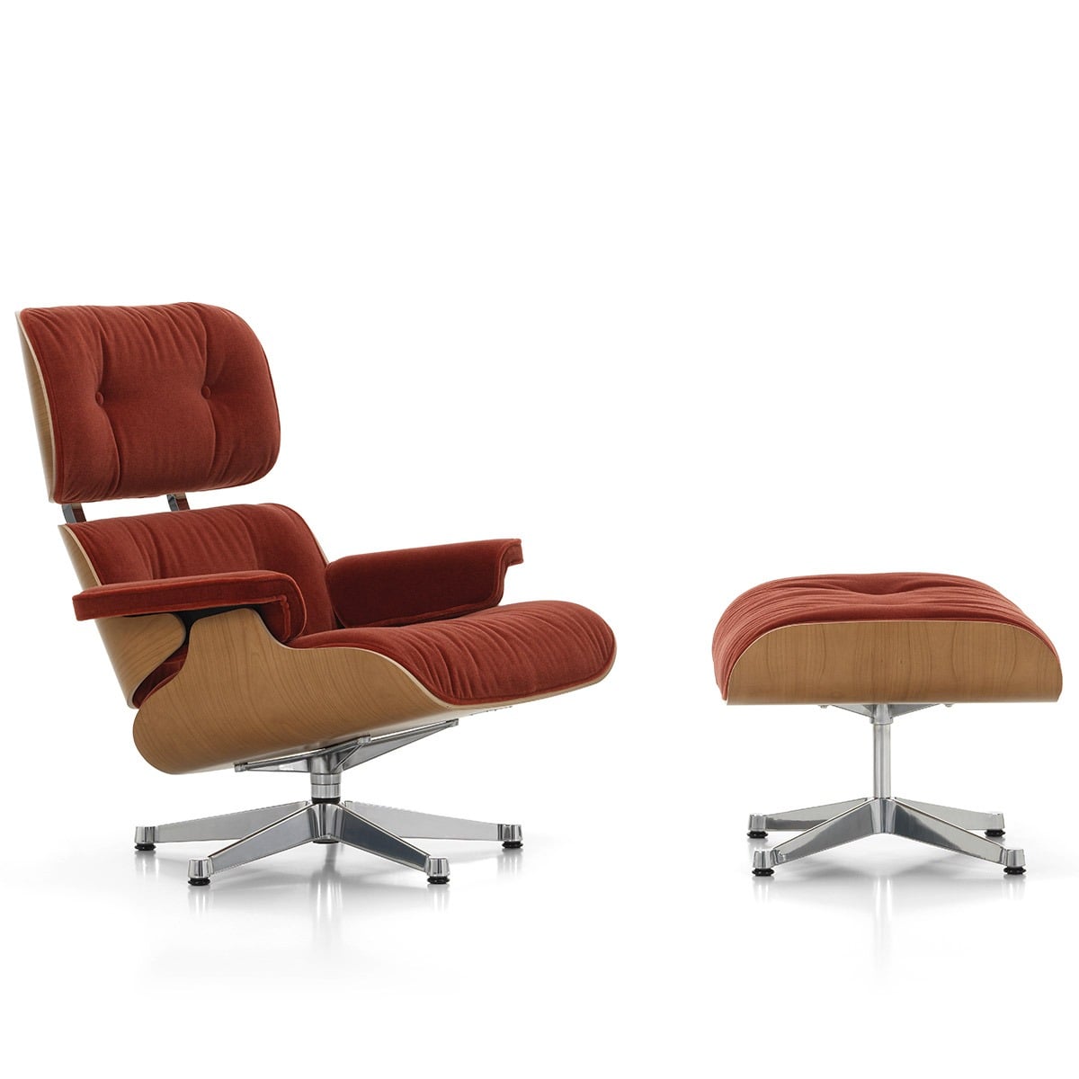 Eames Lounge Chair & Ottoman | Brandy Calma Velvet Cherry Shell