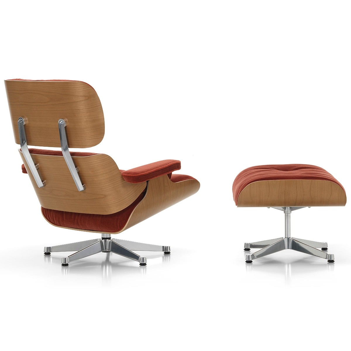 Eames Lounge Chair & Ottoman | Brandy Calma Velvet Cherry Shell
