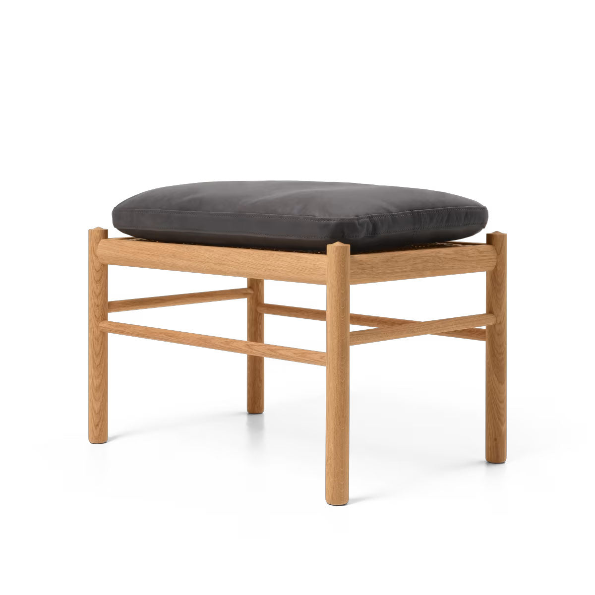 OW149F Colonial Footstool | Raku Terra Leather