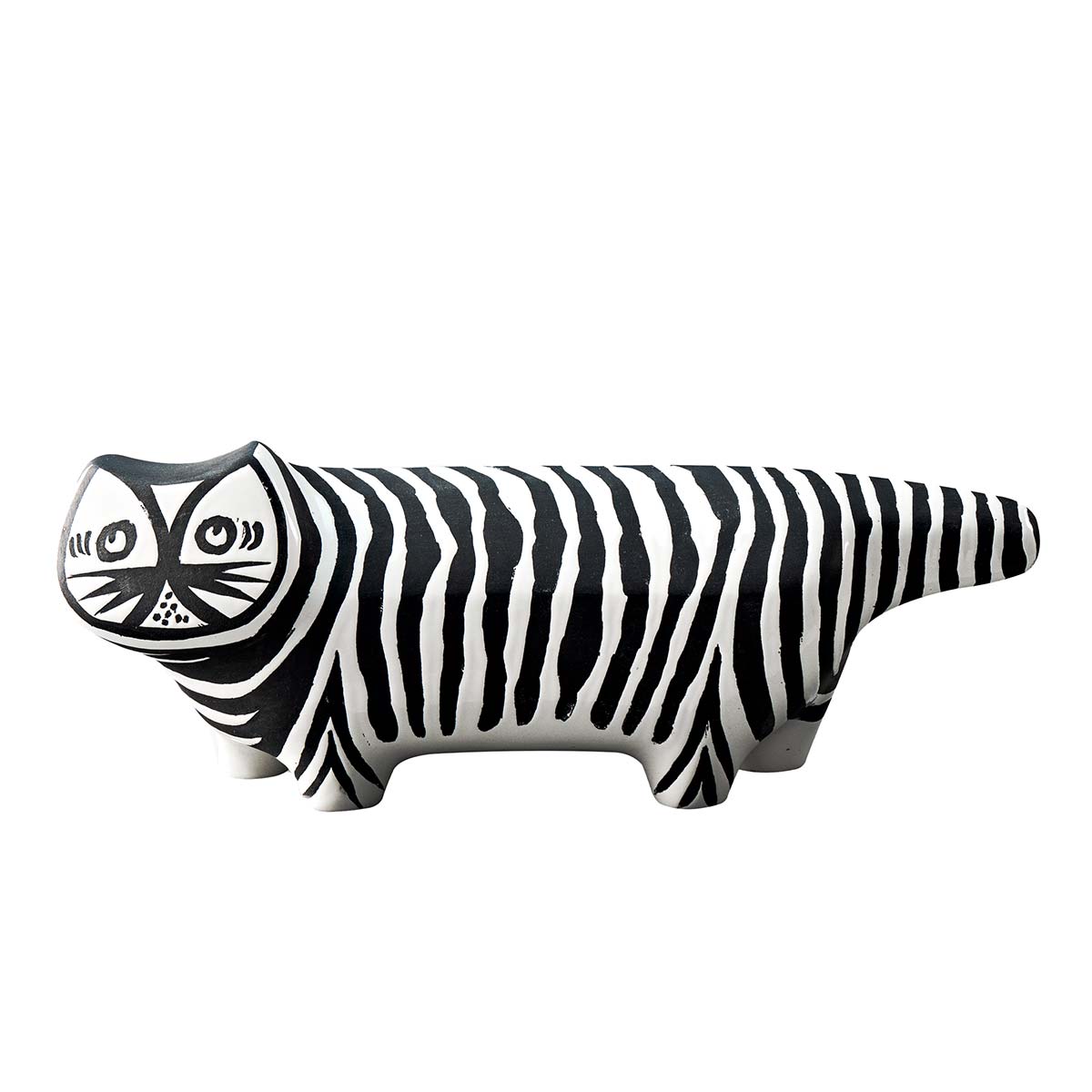 Tiger Cat Figurine | Black and White