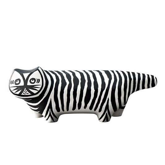 Tiger Cat Figurine | Black and White