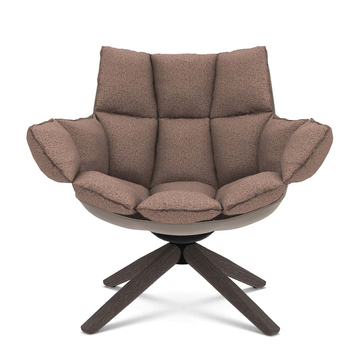 Husk Swivel Lounge Chair | Camel Alice FR Fabric