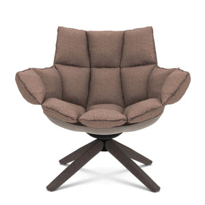 Husk Swivel Lounge Chair | Camel Alice FR Fabric