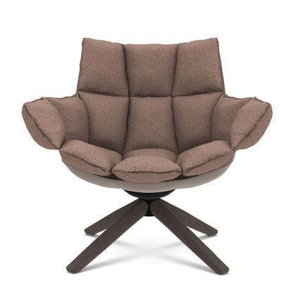 Husk Swivel Lounge Chair | Camel Alice FR Fabric