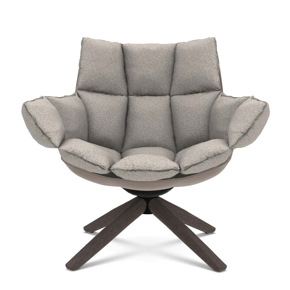 Husk Swivel Lounge Chair | Cream Alice FR Fabric