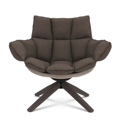 Husk Swivel Lounge Chair | Dove Grey Alice FR Fabric