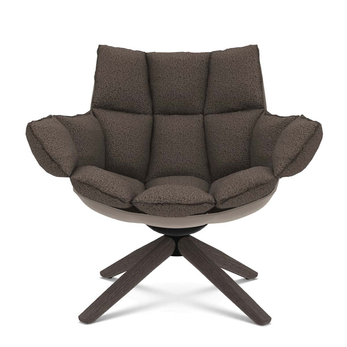 Husk Swivel Lounge Chair | Dove Grey Alice FR Fabric
