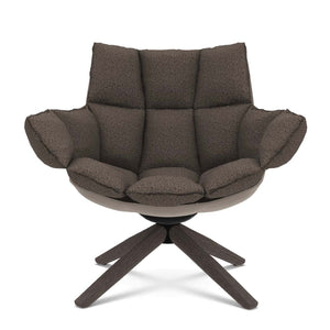 Husk Swivel Lounge Chair | Dove Grey Alice FR Fabric