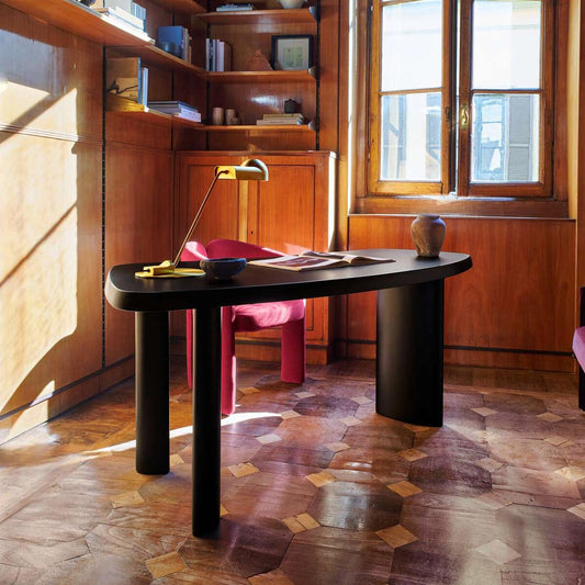 Petit Bureau en Forme Libre | Matt Black Lacquer