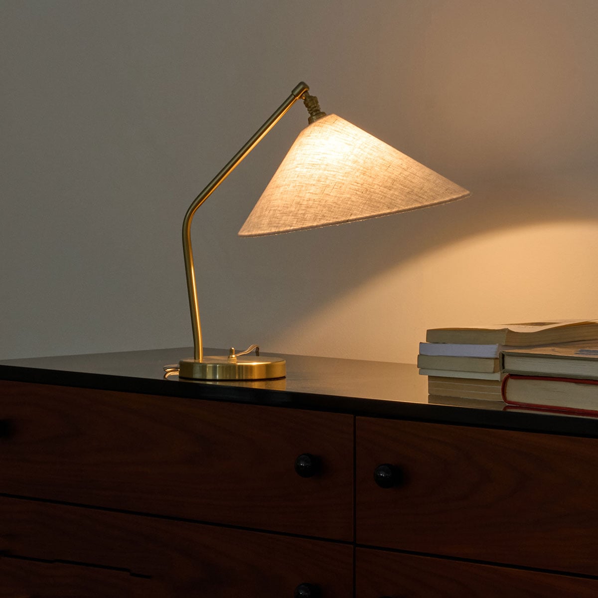 Grasshopper Table Lamp | Natural Coloured Canvas Shade