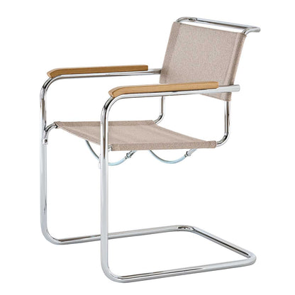 S34 V Soft Cantilever Arm Chair | Cento Angora Beige Fabric