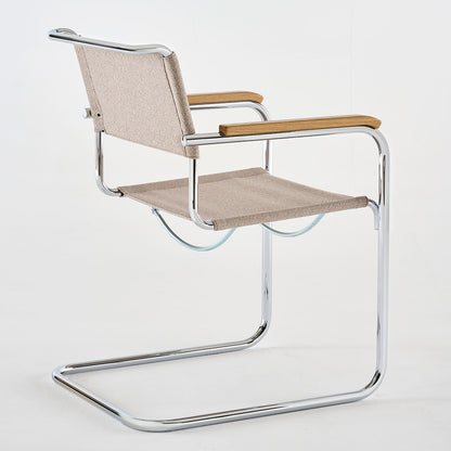 S34 V Soft Cantilever Arm Chair | Cento Angora Beige Fabric