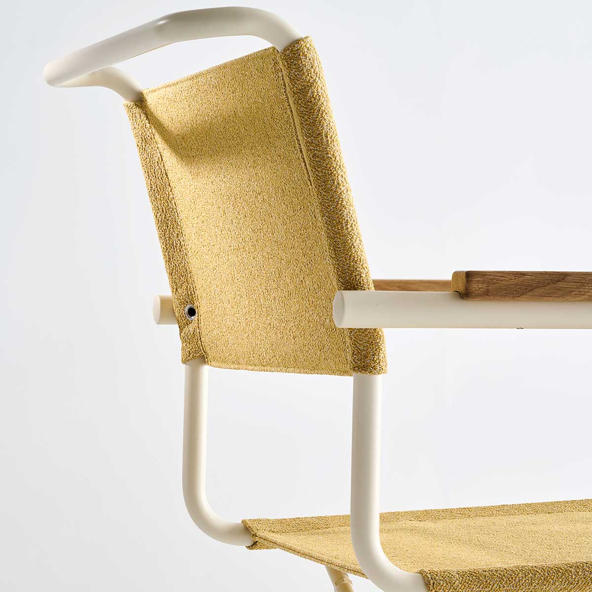 S34 V Soft Cantilever Arm Chair | Cento Corn Yellow Fabric