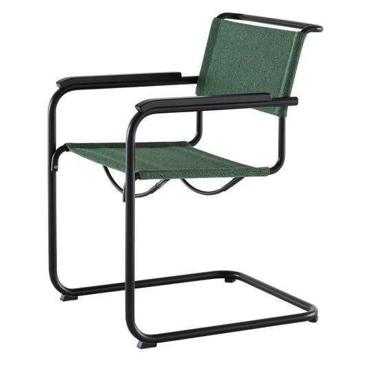 S34 V Soft Cantilever Arm Chair | Cento Malachite Dark Green Fabric