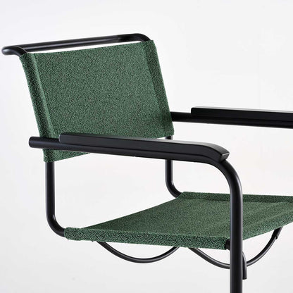 S34 V Soft Cantilever Arm Chair | Cento Malachite Dark Green Fabric
