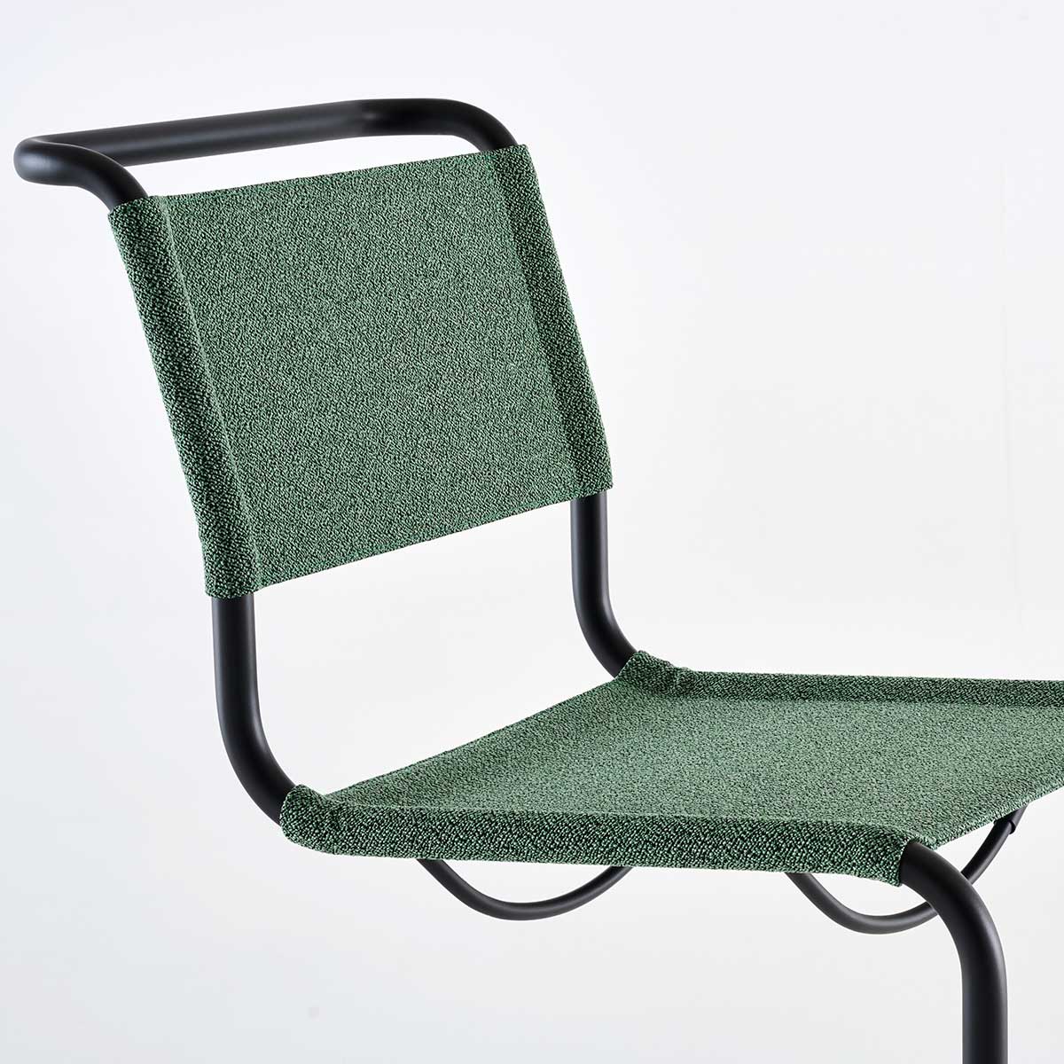 S33 V Soft Cantilever Side Chair | Cento Malachite Dark Green Fabric