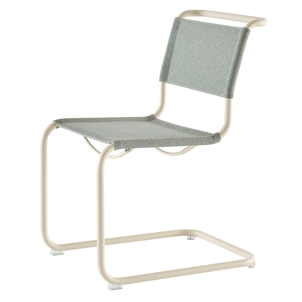 S33 V Soft Cantilever Side Chair | Cento Ray Sage Grey Fabric