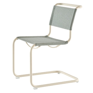 S33 V Soft Cantilever Side Chair | Cento Ray Sage Grey Fabric
