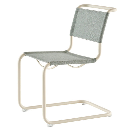 S33 V Soft Cantilever Side Chair | Cento Ray Sage Grey Fabric
