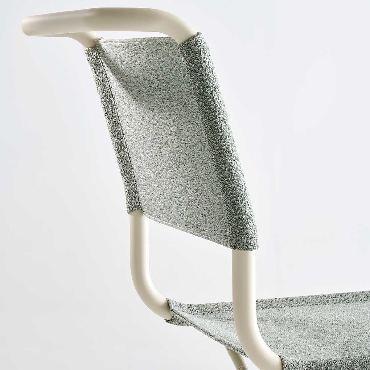 S33 V Soft Cantilever Side Chair | Cento Ray Sage Grey Fabric
