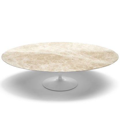 Saarinen Oval Dining Table | Light Brown Emperador Marble Top