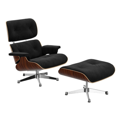 Eames Lounge Chair & Ottoman | Dk Anthracite Calma Velvet Santos Palisander Shell