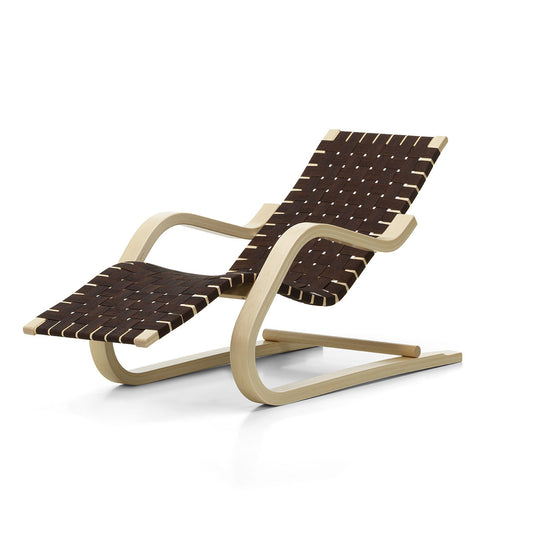 43 Lounge Chair | Black Brown Webbing