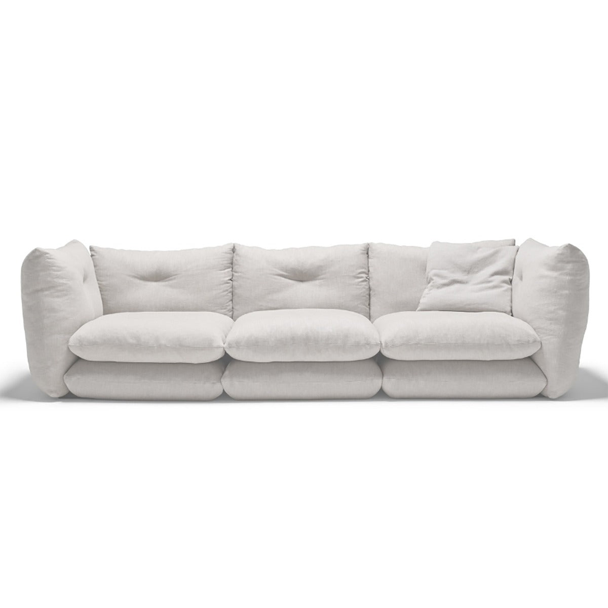 Pillo 3 Seat Sofa | Almond AH42 Sahara Fabric Upholstery
