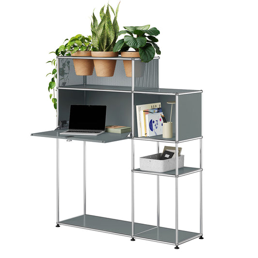 USM Haller Bureau with Flowerpots LB47 | Medium Grey