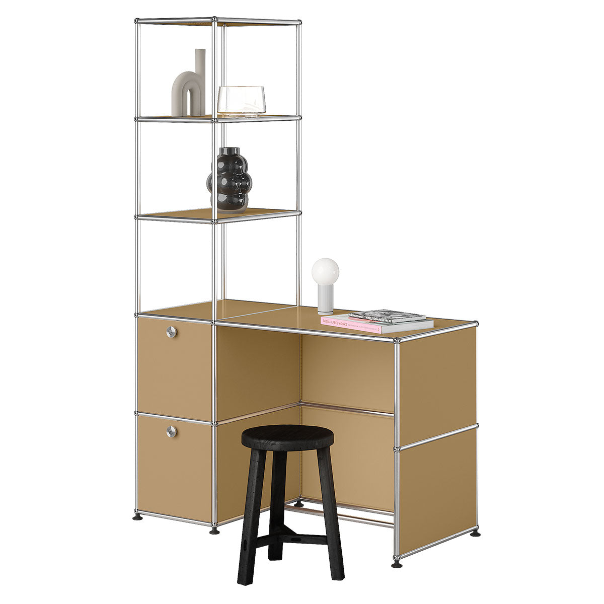 USM Haller Desk with Shelves LB52 | Beige