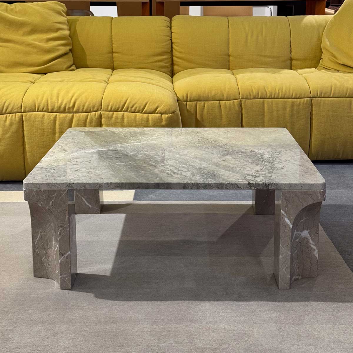 Ex Display Doric Coffee Table Square | Electric Grey Limestone