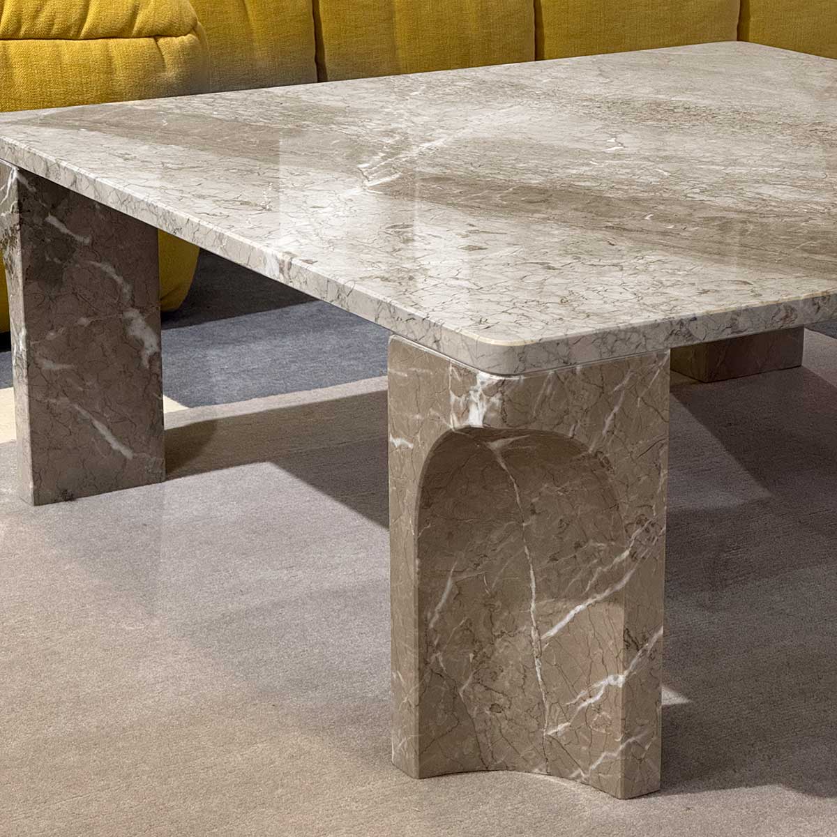 Ex Display Doric Coffee Table Square | Electric Grey Limestone