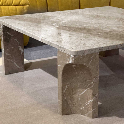 Ex Display Doric Coffee Table Square | Electric Grey Limestone