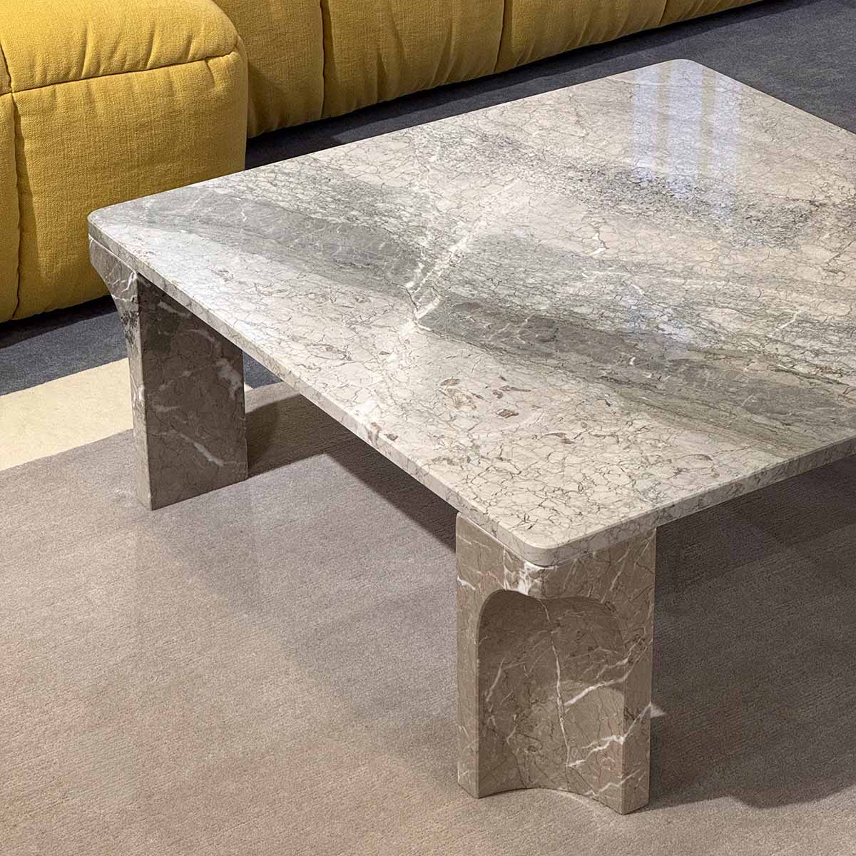 Ex Display Doric Coffee Table Square | Electric Grey Limestone