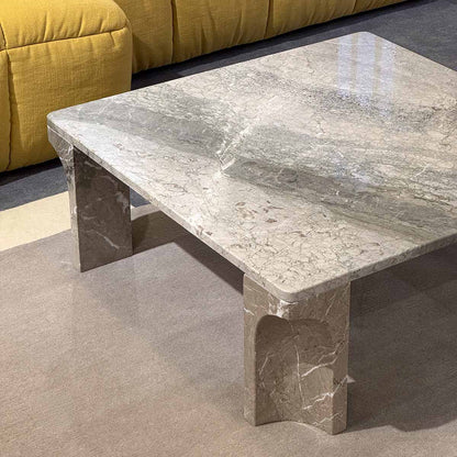 Ex Display Doric Coffee Table Square | Electric Grey Limestone
