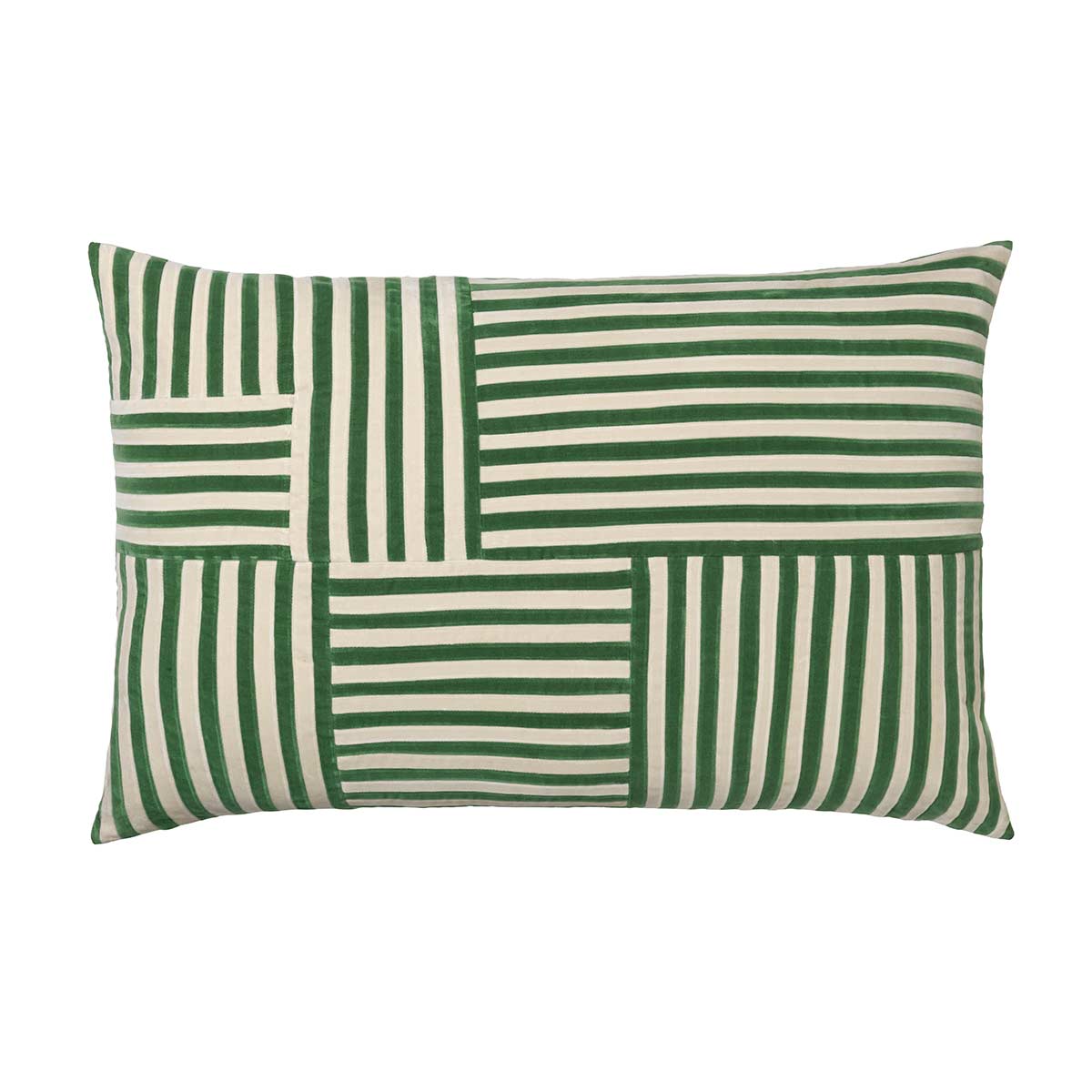 Ines Cushion | Basil and Dusty White