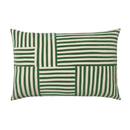 Ines Cushion | Basil and Dusty White