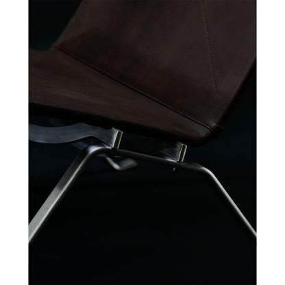 PK22 Easy Chair | Dark Brown Haze Leather Upholstery