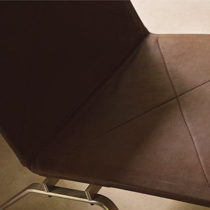PK22 Easy Chair | Dark Brown Haze Leather Upholstery