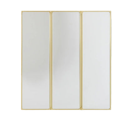 Como Mirror 3 Panel Tall | Glossy Brass Frame