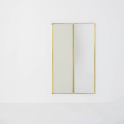 Como Mirror 3 Panel Tall | Glossy Brass Frame