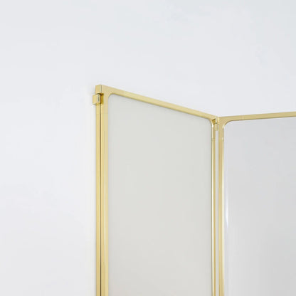 Como Mirror 3 Panel Tall | Glossy Brass Frame
