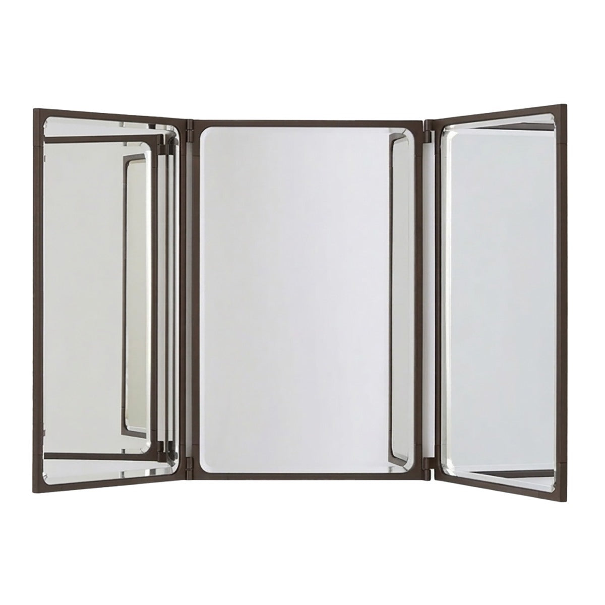 Como Mirror 3 Panel Short | Dark Brown Frame
