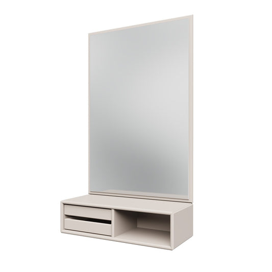 Glance Mirror and Shelf | Oat Lacquer