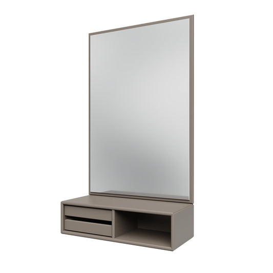 Glance Mirror and Shelf | Truffle Lacquer