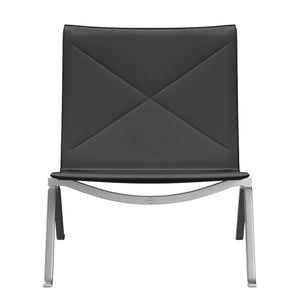 PK22 Easy Chair | Black Aura Leather Upholstery