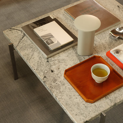 PK61 Occassional Table | Grey White Rolled Granite Top